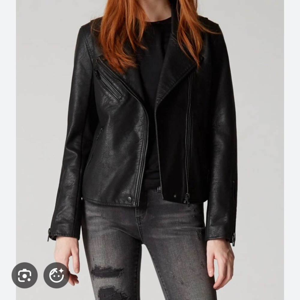 Blank NYC Black Faux Leather Asymmetric Moto Jacket